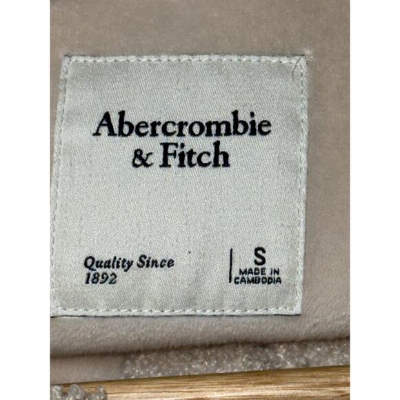 Abercrombie & Fitch Tan Cream Fleece Sherpa Utility Teddy Jacket Coat Womens S - Picture 3 of 9
